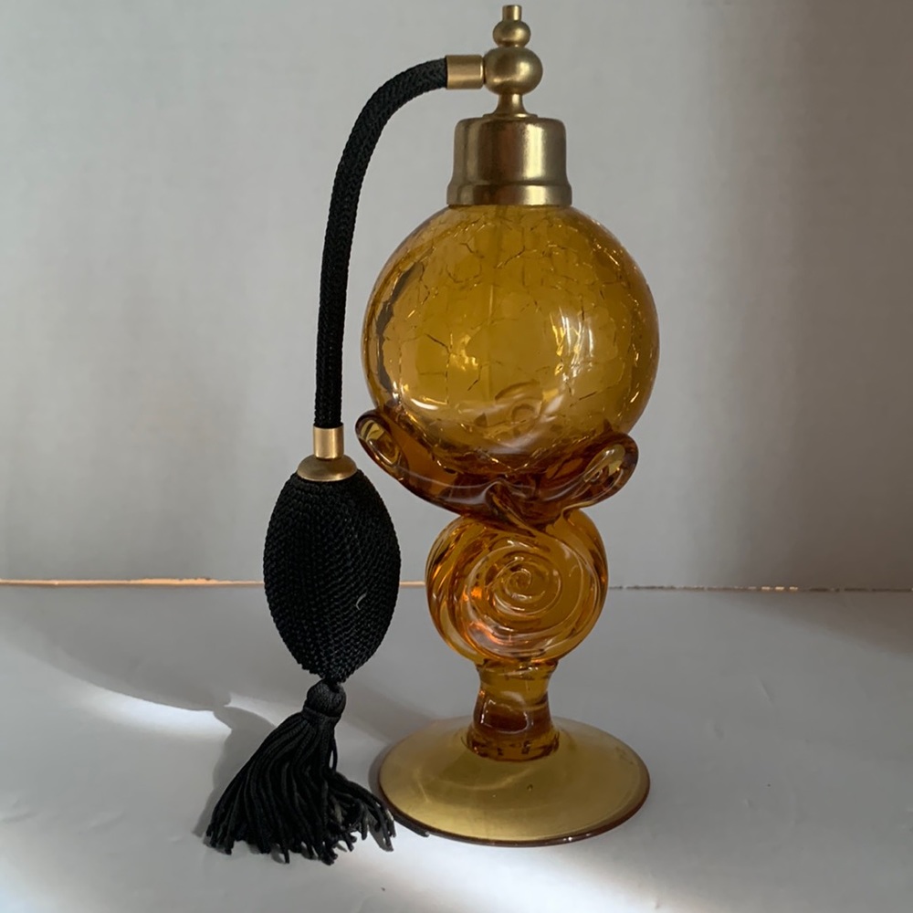 Royal limited vintage perfume bottle, gold/ orange color. Vintage art deco